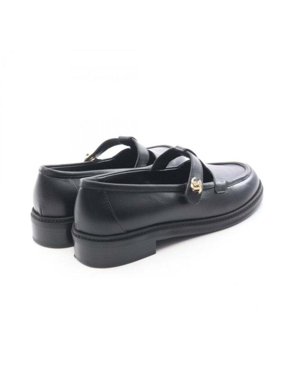Chanel Loafers CC Logo Turnlock Black Leather - Picture 2 of 9